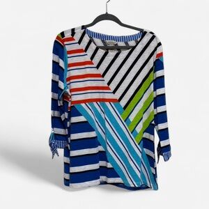 Multiples Colorful Striped Blouse